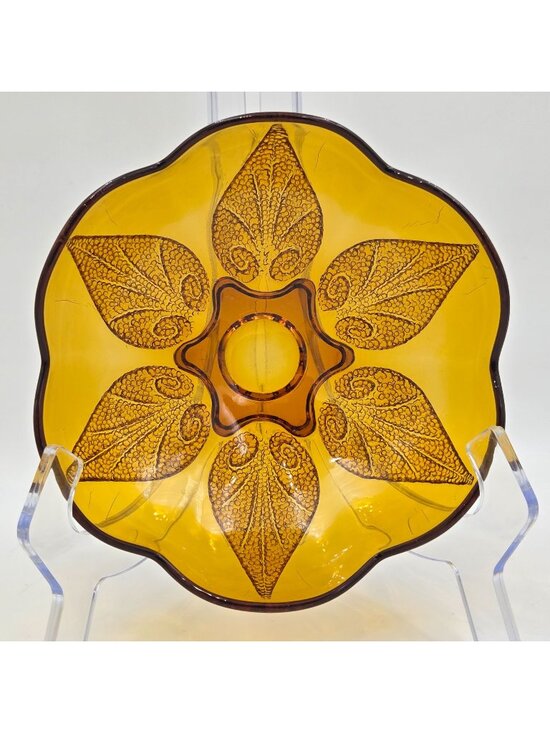 Anchor Hocking Other - Anchor Hocking Renaissance Club Design Desert Gold Glass Bowl 1961-62 7 Inch